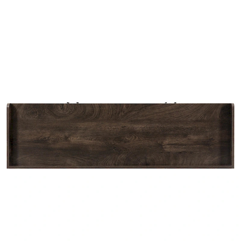 Credenza contenitore buffet con pannelli decorativi sulle ante e maniglie in metallo