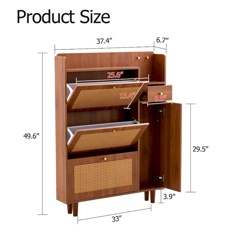 Armario de almacenamiento minimalista moderno, zapatero japonés de ratán, armario superior para cama, pequeño para el hogar