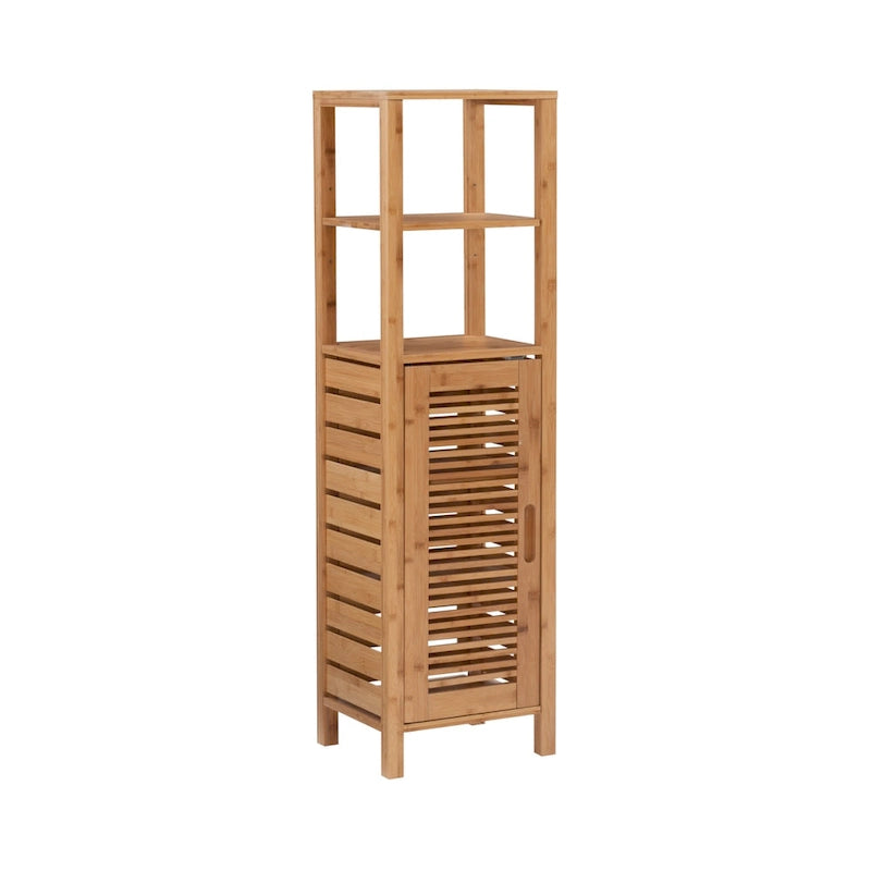 Single Door Bamboo Storage Cabinet - 46.5