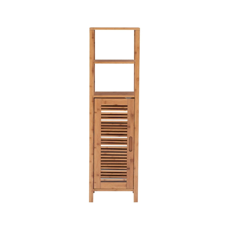 Single Door Bamboo Storage Cabinet - 46.5