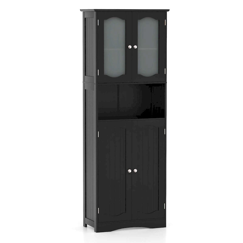 Armario alto de baño de 64.5 con puertas de vidrio