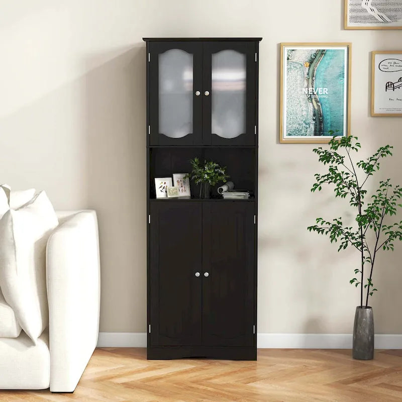 64.5 hoher Badezimmerschrank mit Glastüren