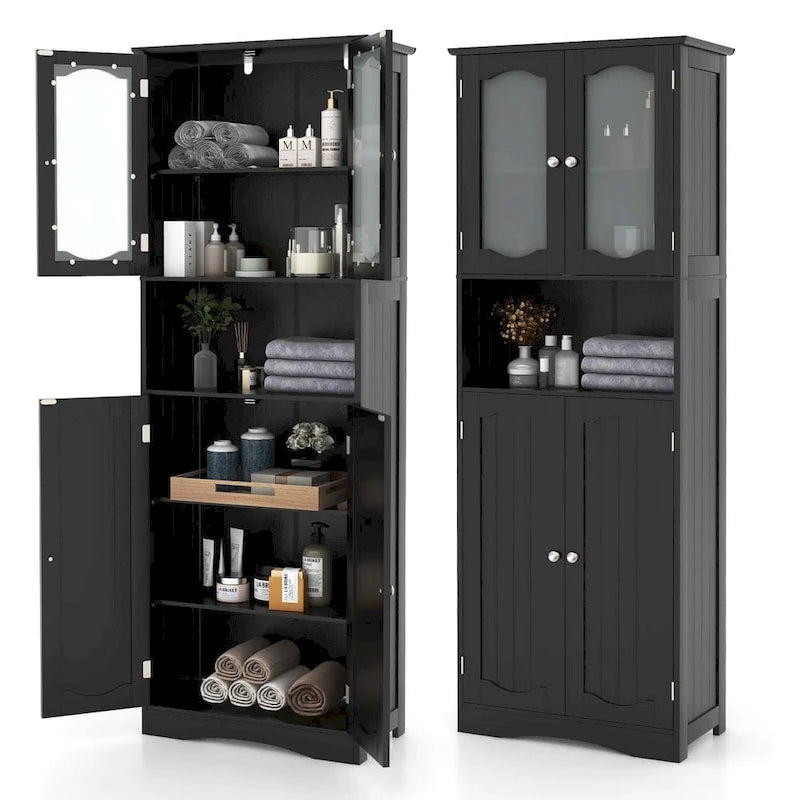 64.5 hoher Badezimmerschrank mit Glastüren