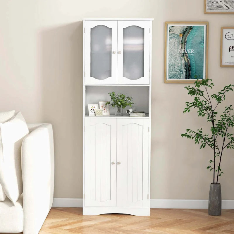 64.5 hoher Badezimmerschrank mit Glastüren