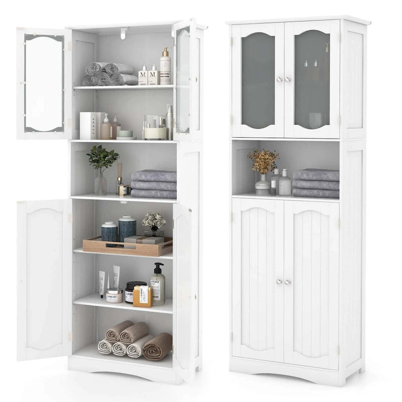 64.5 hoher Badezimmerschrank mit Glastüren