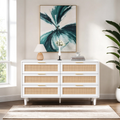 6-Drawers Rattan Storage Cabinet Rattan Drawer,for Bedroom