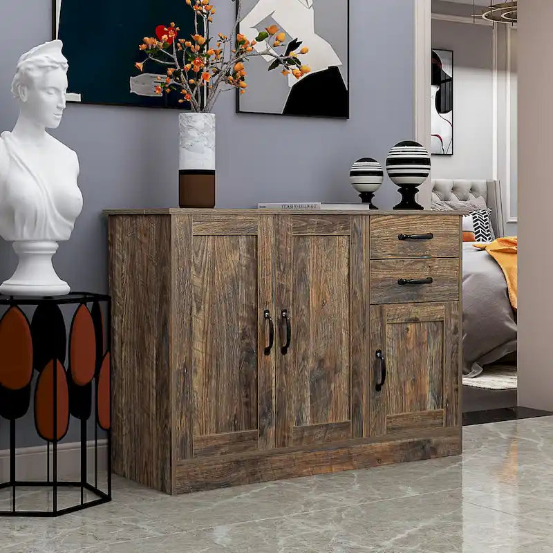 Aparador moderno de madera de 43.3 pulgadas con 2 puertas
