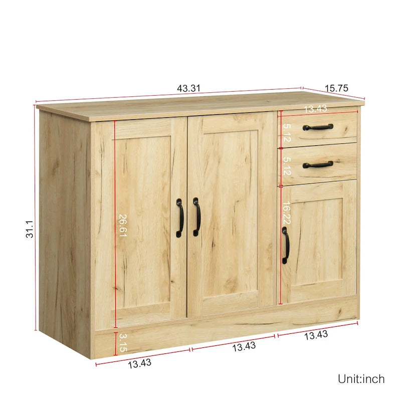 43.3 Zoll moderne Holz-Anrichte mit 2 Türen