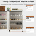 Timechee 4 Door White Wooden Entryway Shoes Storage Cabinet
