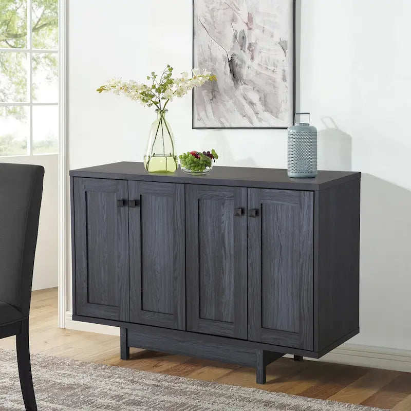Q-Max 47W Sideboard Storage Cabinet, Dining Server Cupboard Buffet Table with Two Storage Cabinets