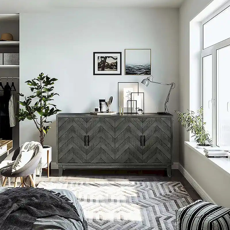 Armarios de madera de 4 puertas para sala, comedor y dormitorio