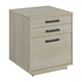 Archivador de madera gris y negro