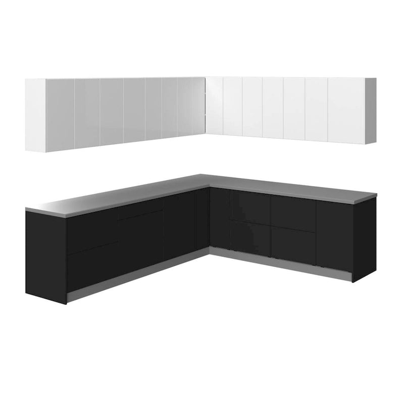 Cocina moderna de color negro, 10x8,5 pies de ancho - 102x120
