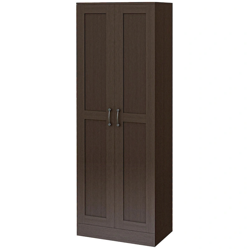 69 Tall Storage Cabinet with Movable Storage Shelves, Modern Style Pantry Cupboard Cabinet with Soft Doors, Coffee