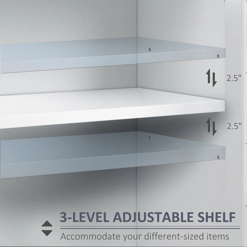 69 Tall Storage Cabinet with Movable Storage Shelves, Modern Style Pantry Cupboard Cabinet with Soft Doors, Coffee