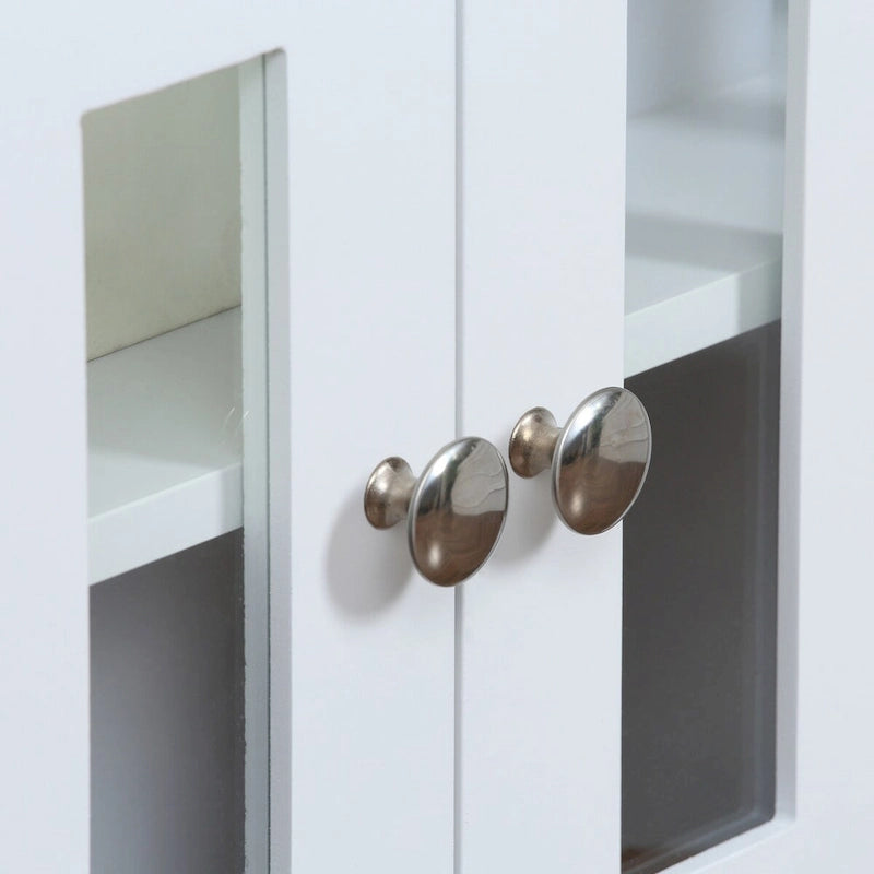 69 Tall Storage Cabinet with Movable Storage Shelves, Modern Style Pantry Cupboard Cabinet with Soft Doors, Coffee