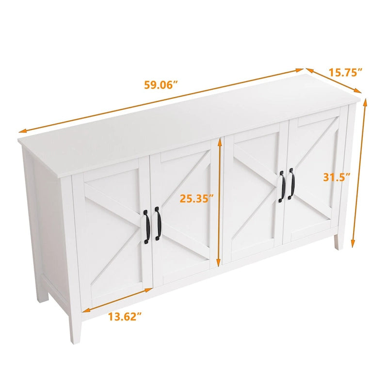 Four-Door Sideboard Storage Cabinet