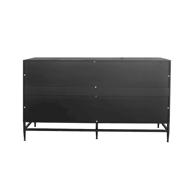 Accent Black 4-Door Wooden Sideboard Buffet Cabinet