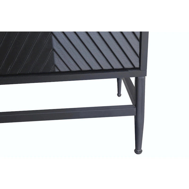 Accent Black 4-Door Wooden Sideboard Buffet Cabinet