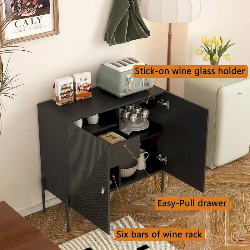 Credenza buffet, mobile angolo caffè per casa con cassetti