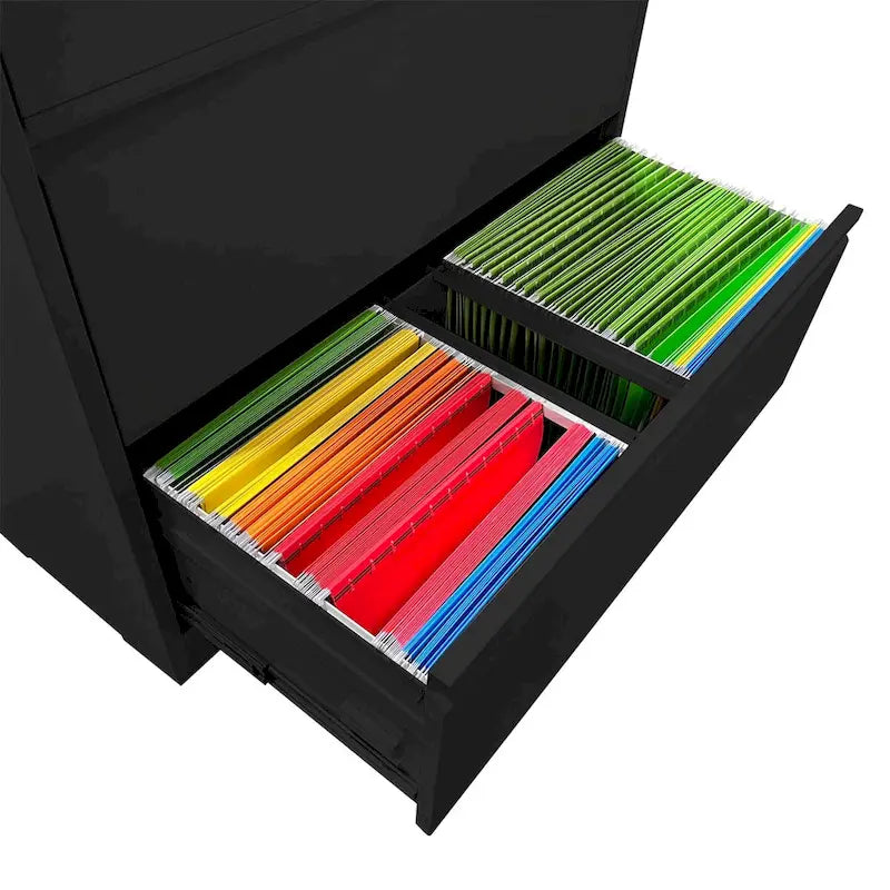 Archivador de tres cajones para almacenamiento de oficina