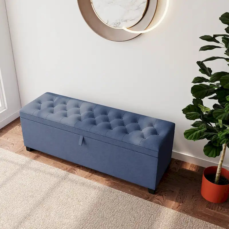 Banco otomano de entrada de 55.3 pulgadas con almacenamiento adicional, compartimento superior y taburete para el extremo de la cama, para el pasillo