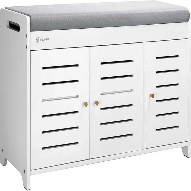 banco zapatero con almacenamiento, mueble zapatero - 13.7D x 39.4W x 19.9H