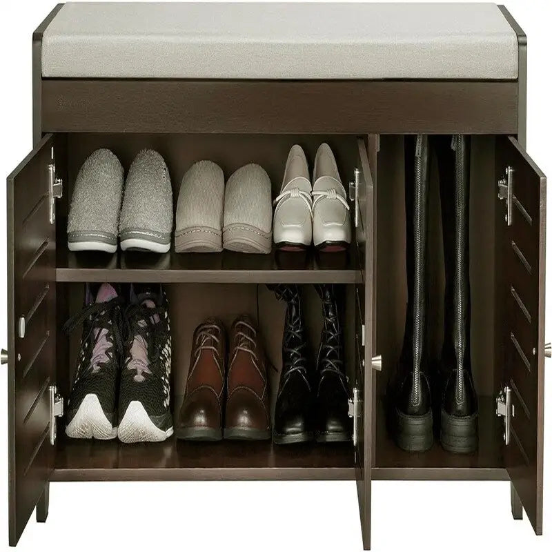banco zapatero con almacenamiento, mueble zapatero - 13.7D x 39.4W x 19.9H