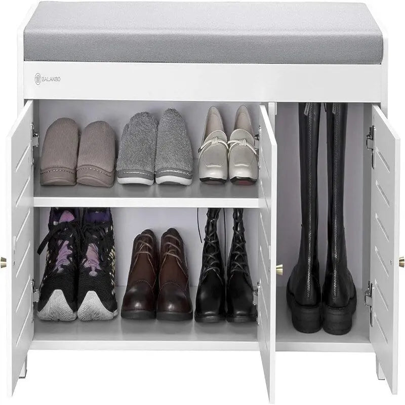 banco zapatero con almacenamiento, mueble zapatero - 13.7D x 39.4W x 19.9H