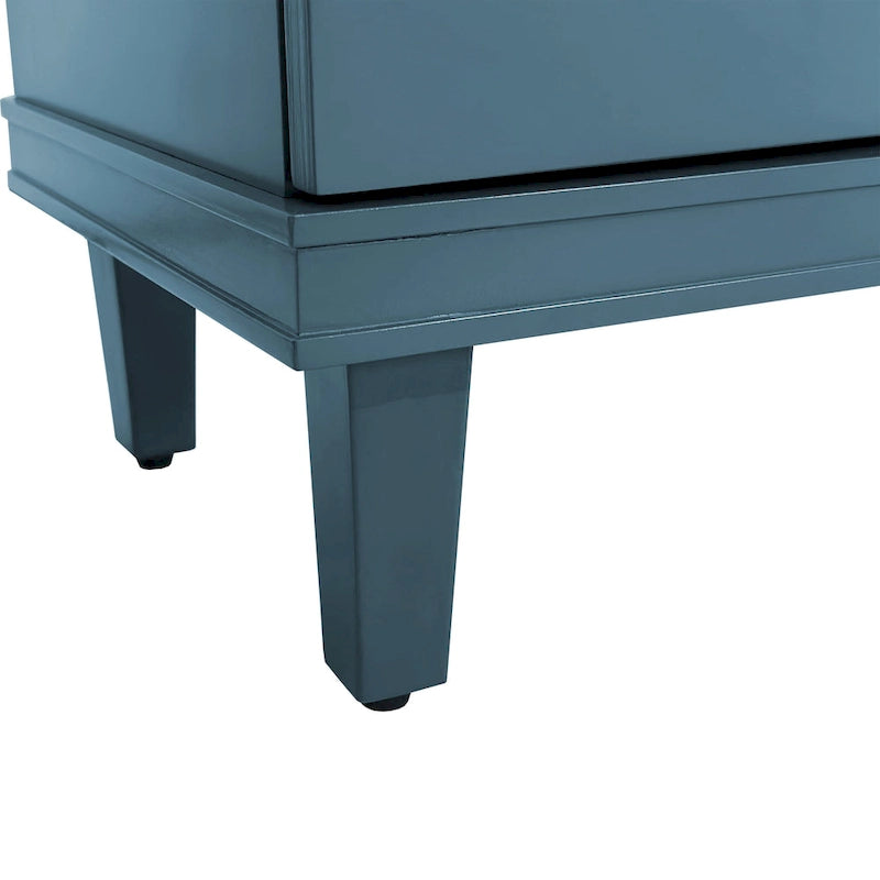 Aparador tipo buffet grande de 4 puertas con estantes ajustables y patas de madera maciza