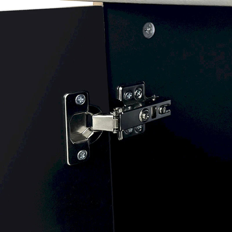 Aparador tipo buffet grande de 4 puertas con estantes ajustables y patas de madera maciza