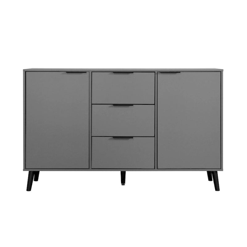 Anrichten-Buffetschrank mit Stauraum, Kaffee-Barschrank aus Holz, 47.2 Schrank mit 3 Schubladen und 2 Türen, Buffetschrank