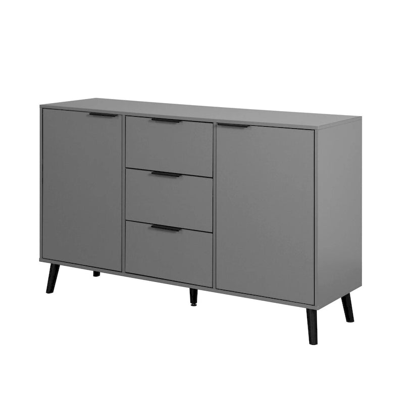 Anrichten-Buffetschrank mit Stauraum, Kaffee-Barschrank aus Holz, 47.2 Schrank mit 3 Schubladen und 2 Türen, Buffetschrank