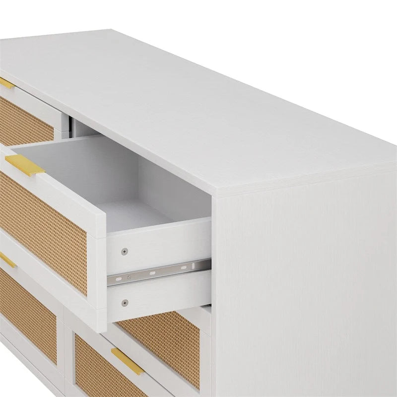 6-Drawers Rattan Storage Cabinet Rattan Drawer,for Bedroom