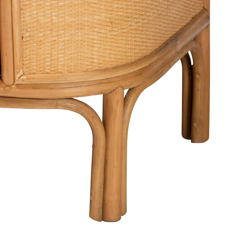 mueble de almacenamiento de ratán claro con 3 cajones