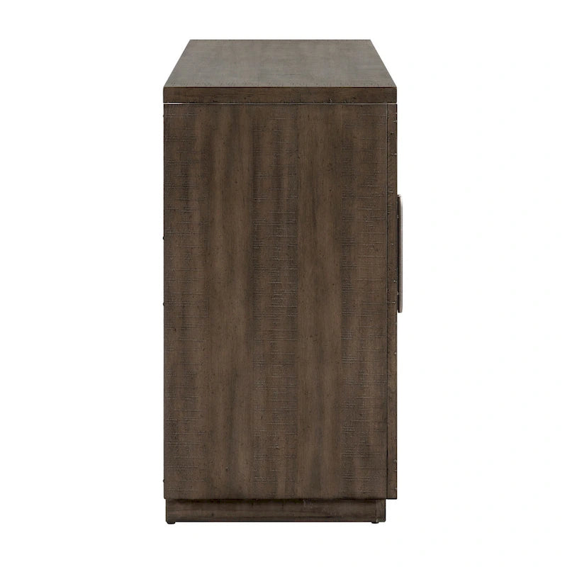 Credenza buffet da 60 pollici, 3 armadietti, ripiani regolabili, marrone
