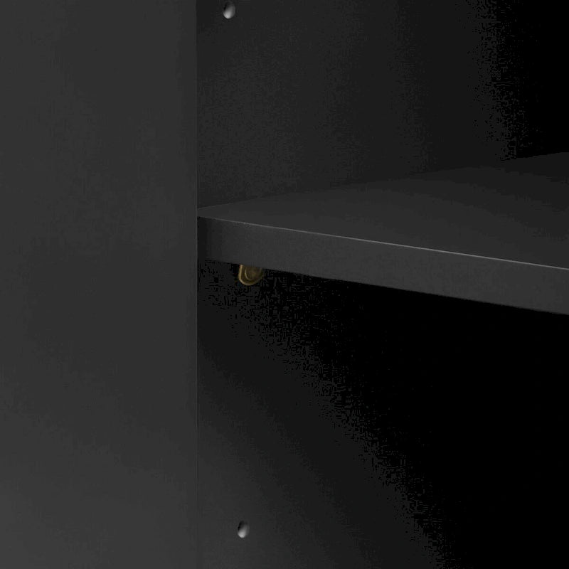 4-door Curved Corner Wavy Door Panel Cabinet with Adjustable Shelves