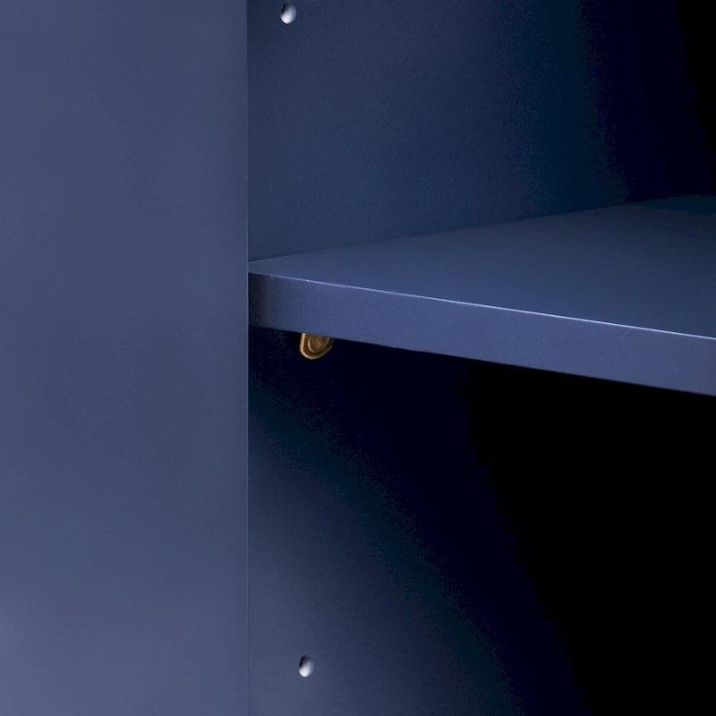 4-door Curved Corner Wavy Door Panel Cabinet with Adjustable Shelves