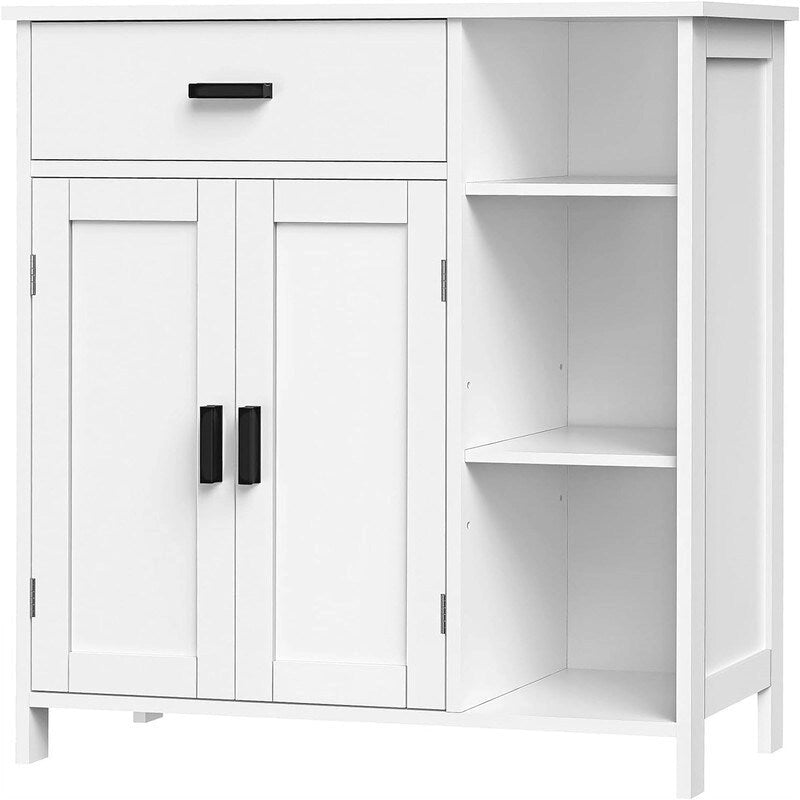 Armario de almacenamiento de suelo con puertas y estantes - 11.8D x 29.5W x 31.6H
