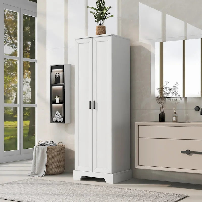 Armario de almacenamiento con puertas para baño
