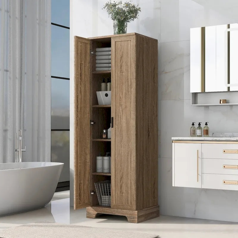 Armario de almacenamiento con puertas para baño