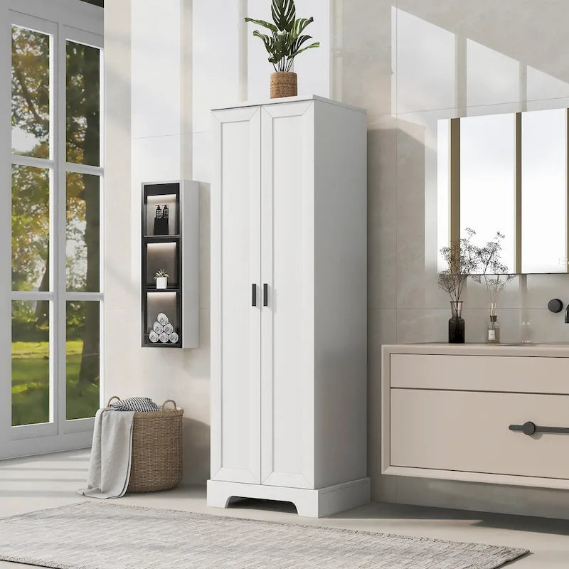 Armario de almacenamiento con puertas para baño