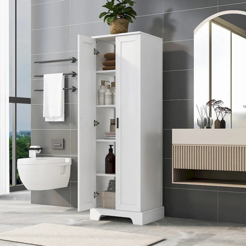 Armario de almacenamiento con puertas para baño