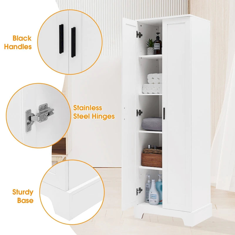 Armario de almacenamiento con puertas para baño