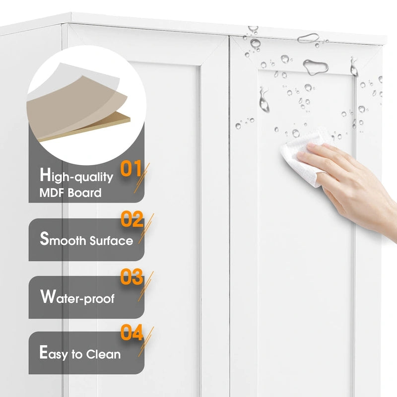 Armario de almacenamiento con puertas para baño