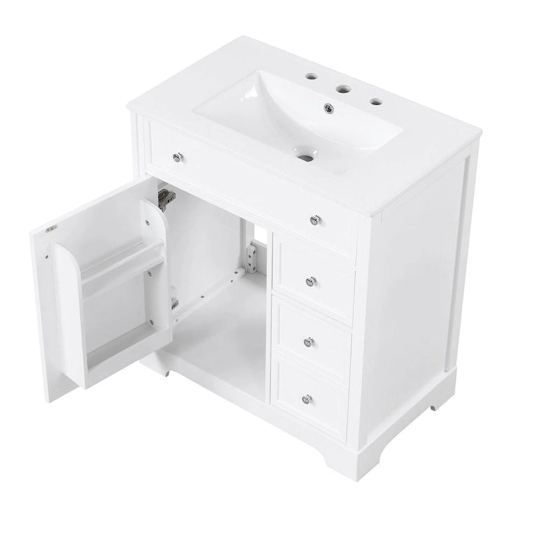Bathroom Vanity Cabinet with Sink Top,Door and Two Drawers