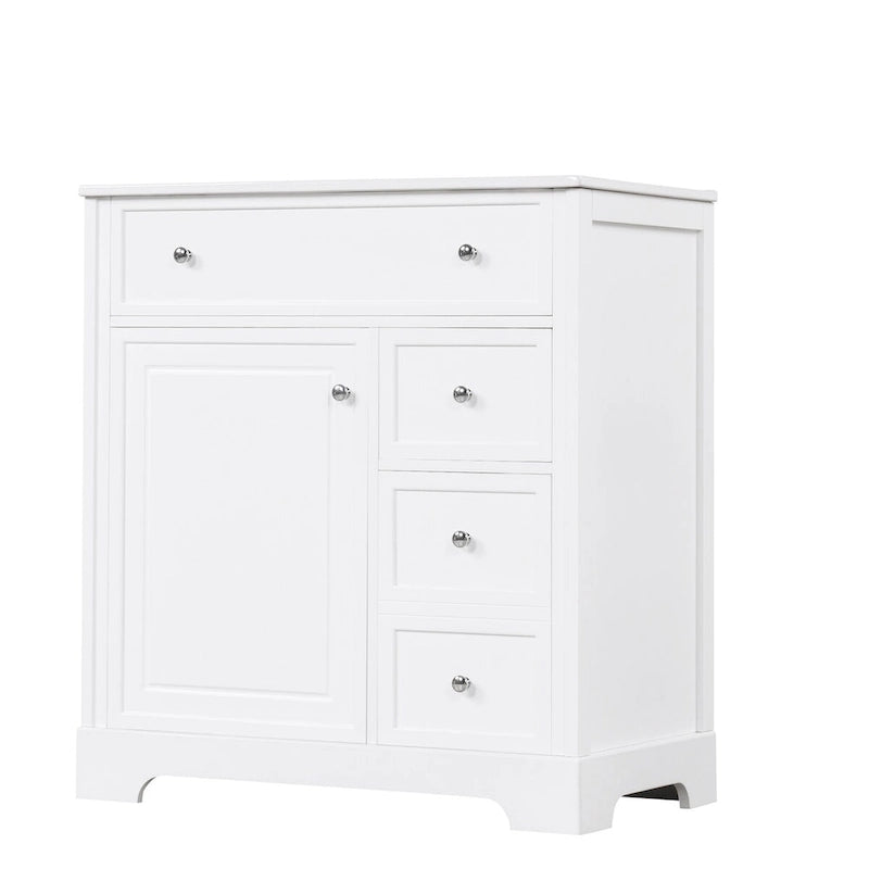 Mueble de baño con encimera para lavabo, puerta y cajones