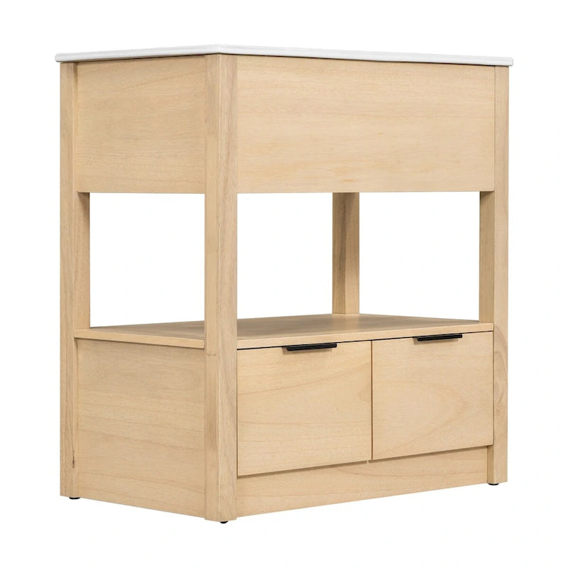 Badezimmerschrank mit offenem Ablagefach und Schubladen
