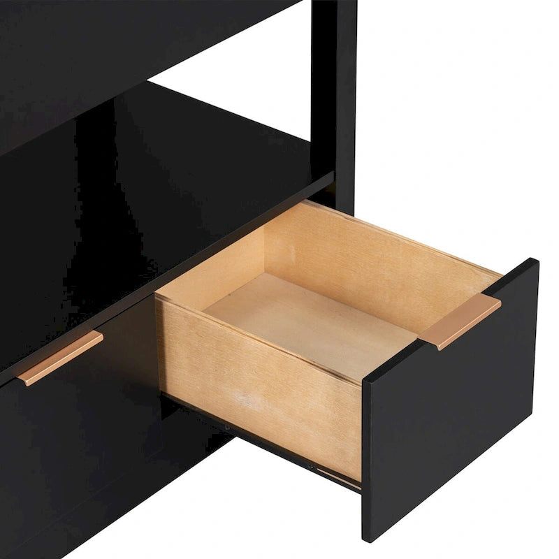 Badezimmerschrank mit offenem Ablagefach und Schubladen