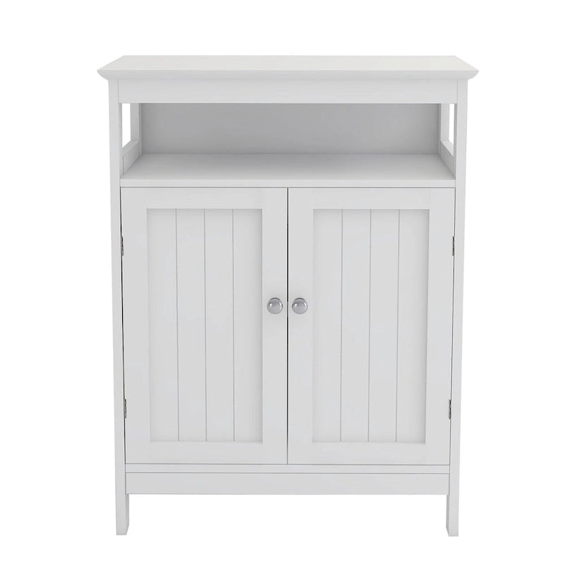 White Bathroom standing storage cabinet with double doors